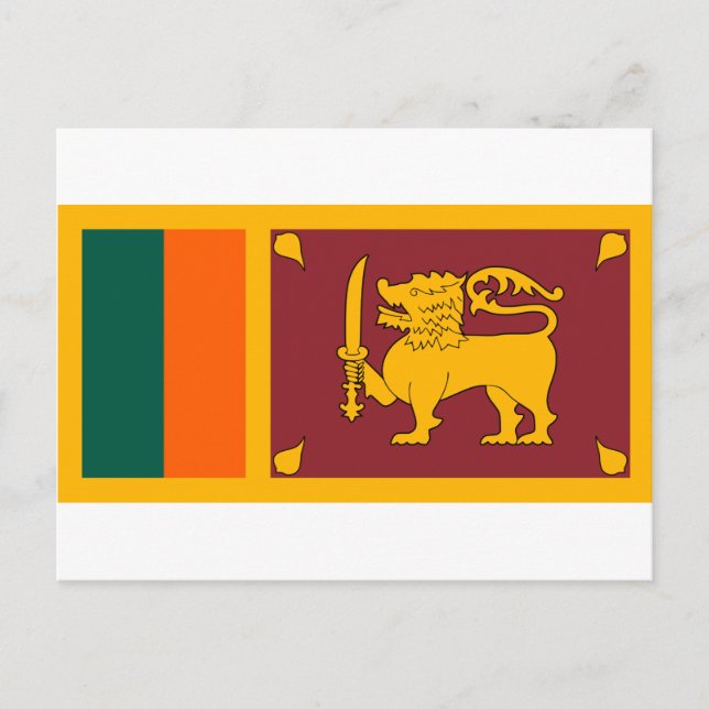 Carte Postale Drapeau du Sri Lanka (ශ් ‍ රී ලං කා ති වේ ජා  de   (Devant)