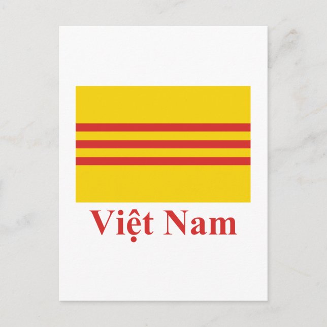Carte Postale Drapeau du sud du Vietnam avec nom en vietnamien (Devant)