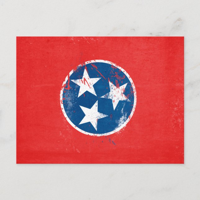 Carte Postale Drapeau du Tennessee en détresse (Devant)