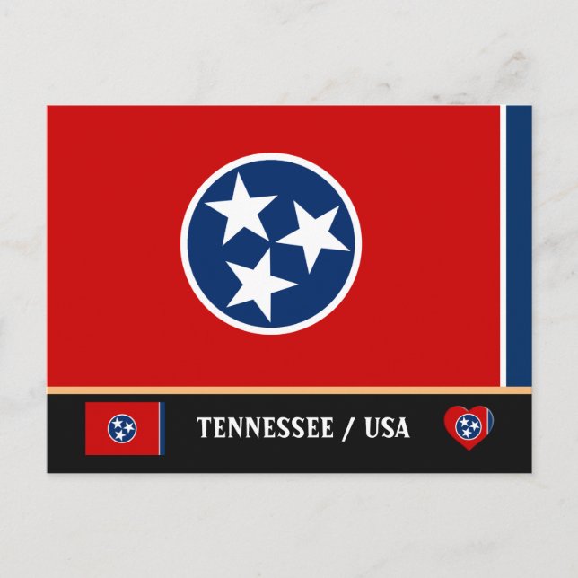 Carte Postale Drapeau du Tennessee & Tennessee États-Unis d'Amér (Devant)