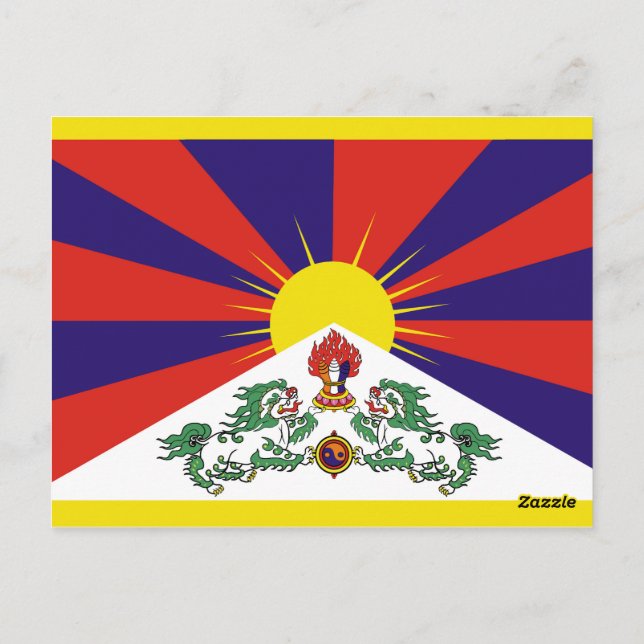 Carte Postale Drapeau du Tibet - Drapeau du lion des neiges (Dos)