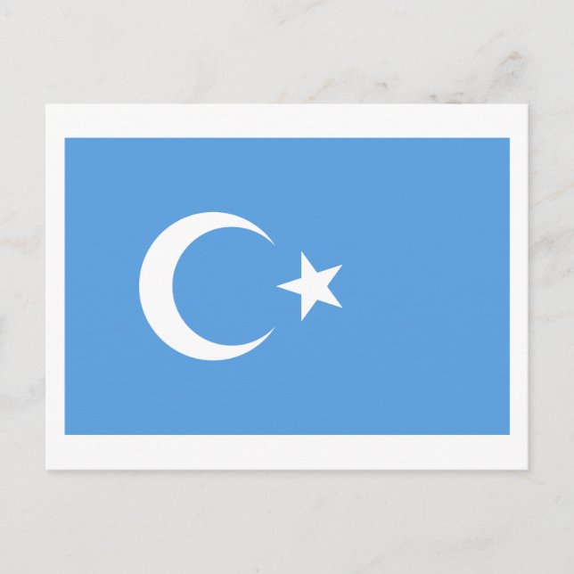 Carte Postale Drapeau du Turkestan oriental Ouyghur (Devant)
