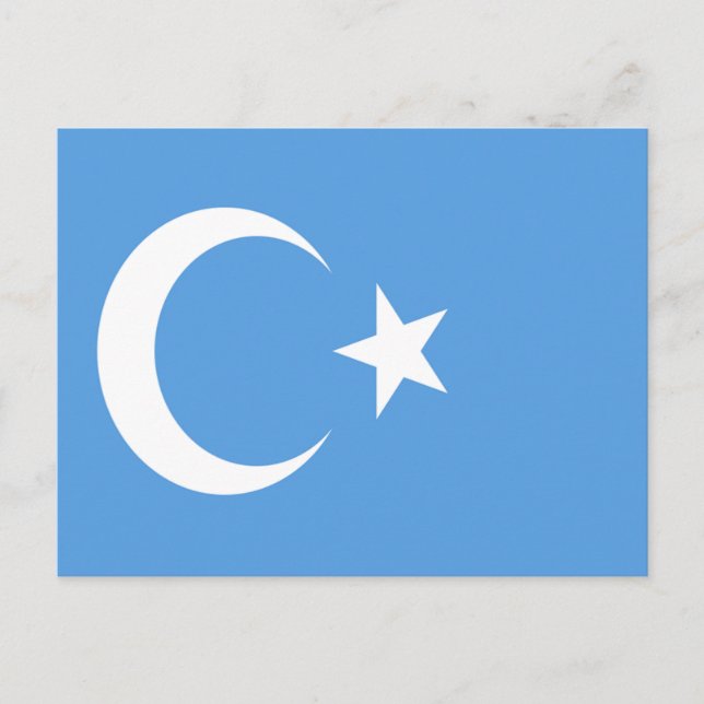Carte Postale Drapeau du Turkestan oriental Ouyghur (Devant)