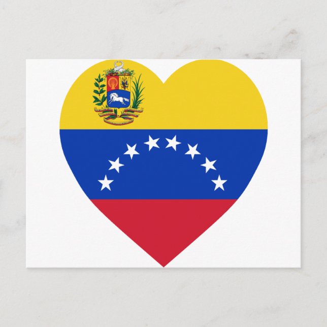 Carte Postale Drapeau du Venezuela Cœur (Devant)