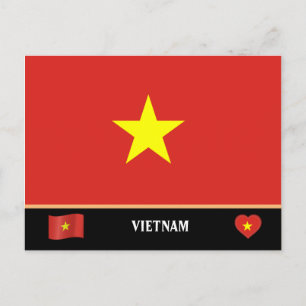 Carte Postale Drapeau du Vietnam et voyage au Vietnam