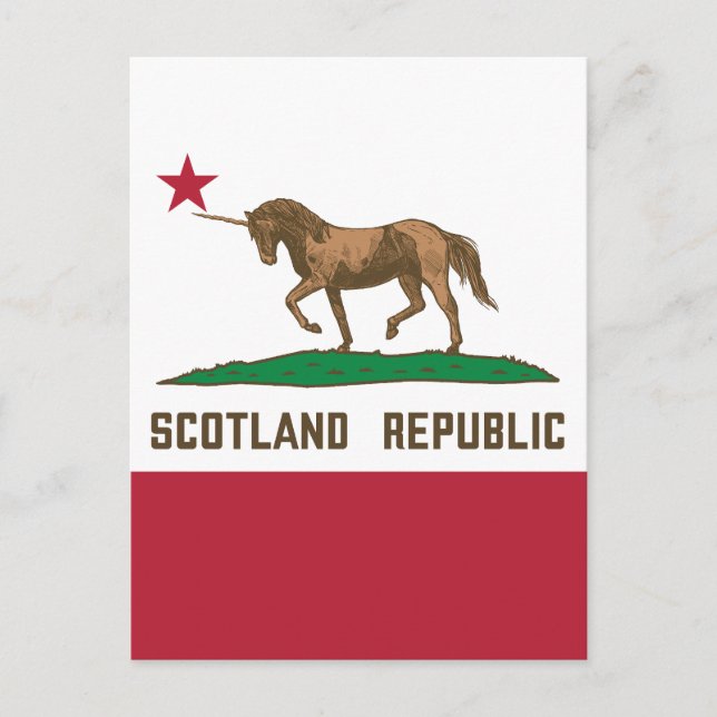 Carte Postale Drapeau écossais Californie Unicorne (Devant)