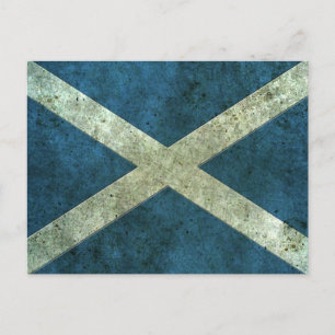 Carte Postale Drapeau écossais Effet Acier vieilli
