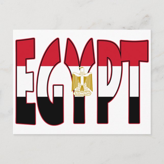 Carte Postale Drapeau Égypte/Word (Devant)