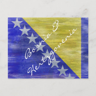 Carte Postale Drapeau en détresse de Bosnie-Herzégovine