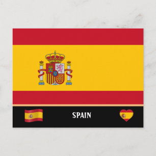 Carte Postale Drapeau espagnol et voyage au pays espagnol / Espa
