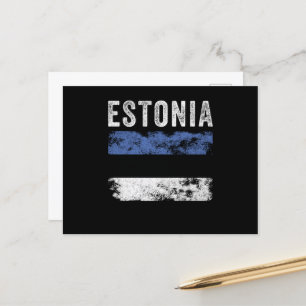 Carte Postale Drapeau estonien en détresse - Drapeau estonien