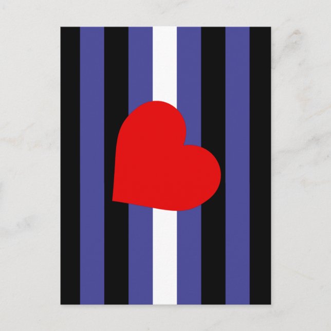 Carte Postale Drapeau et cœur de fierté en cuir (Devant)