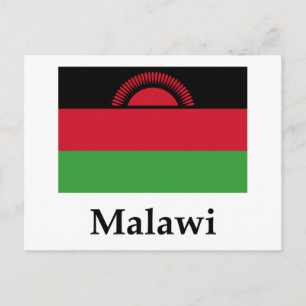 Carte Postale Drapeau Et Nom Du Malawi