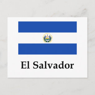 Carte Postale Drapeau Et Nom Du Salvador