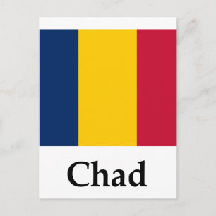 Carte Postale Drapeau Et Nom Du Tchad