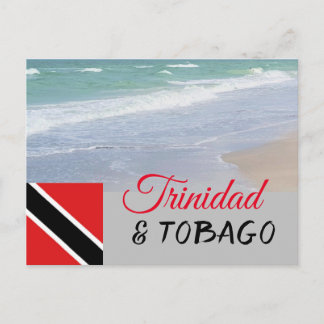 Carte Postale Drapeau et plage de Trinité-et-Tobago