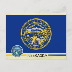 Carte Postale Drapeau et sceau de l'État du Nebraska