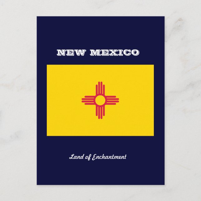 Carte Postale Drapeau et slogan du Nouveau-Mexique (Devant)