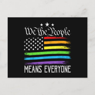 Carte Postale Drapeau États-Unis Égalité LGBTQ Nous le Peuple Si