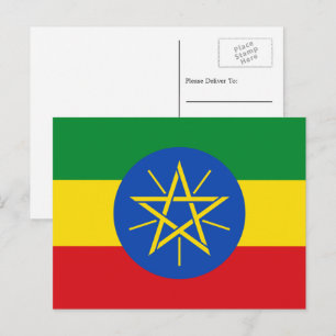 Carte Postale Drapeau éthiopien, Drapeau de l'Éthiopie