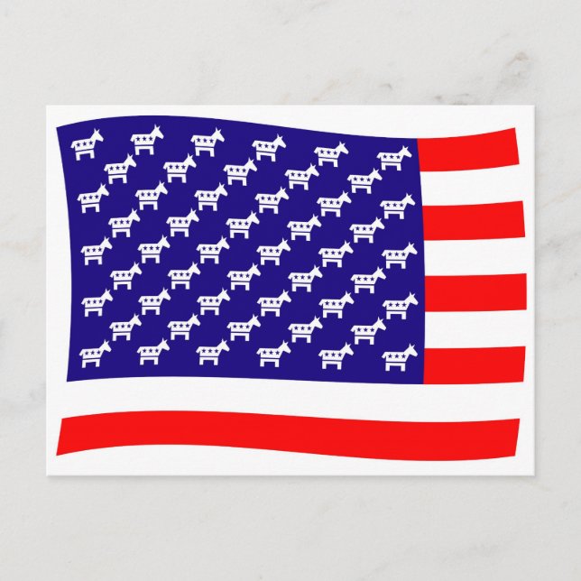 Carte Postale Drapeau étoilé des Démocrates (Devant)