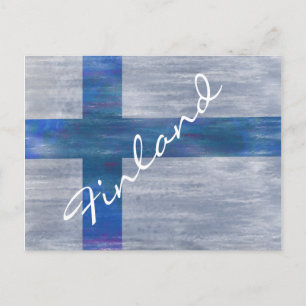 Carte Postale Drapeau finlandais en détresse