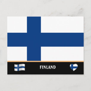 Carte Postale Drapeau finlandais & voyage dans le pays des Finla