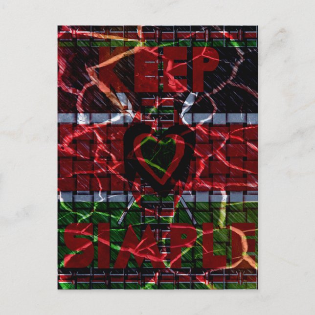 Carte Postale Drapeau fissuré : Faites simple - Résilience kenya (Devant)