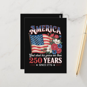 Carte Postale Drapeau Floral America 250 Ans