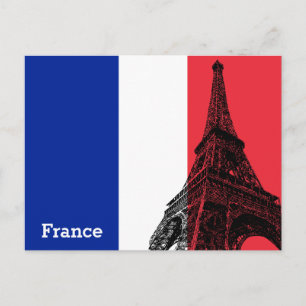 Carte Postale Drapeau français & Tour Eiffel - France /fans spor