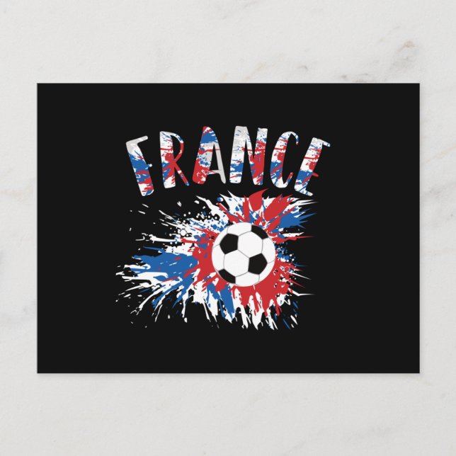 Carte Postale Drapeau France de balle de football (Devant)