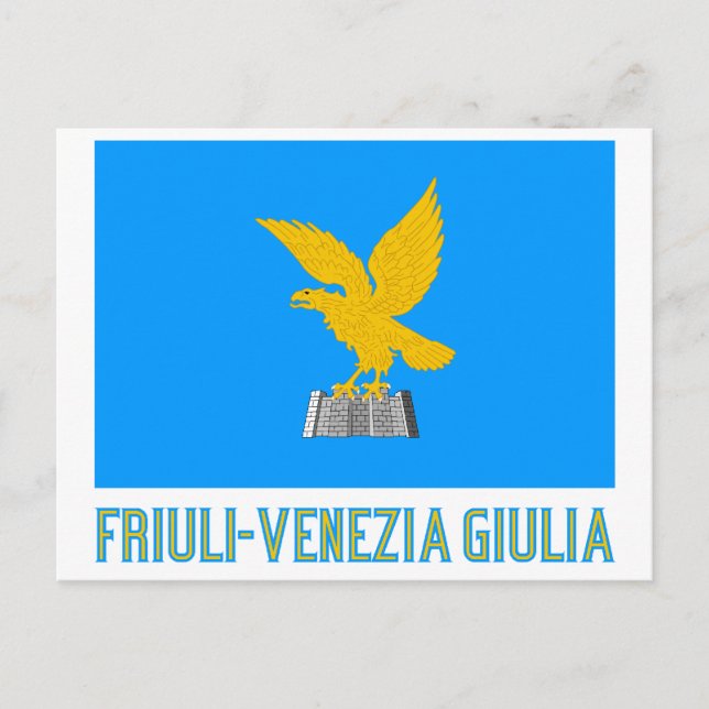 Carte Postale Drapeau Friuli-Venezia Giulia avec nom (Devant)