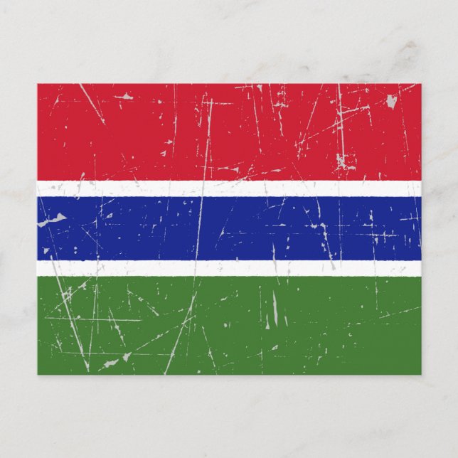 Carte Postale Drapeau Gambie griffé (Devant)