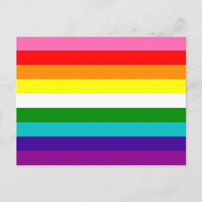 Carte Postale Drapeau gay pride avec 9 bandes (Devant)