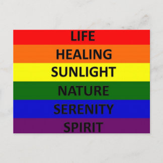 Carte Postale Drapeau gay pride avec significations