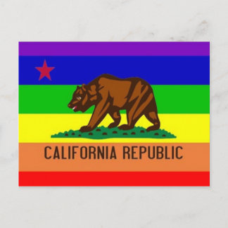 Carte Postale Drapeau Gay pride de Californie