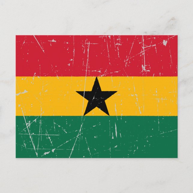 Carte Postale Drapeau Ghana griffé (Devant)