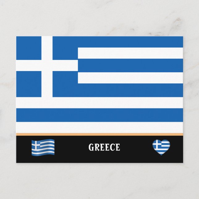Carte Postale Drapeau grec et voyage en Grèce / Grèce (Devant)