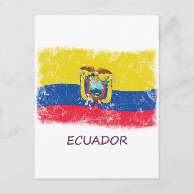 Carte Postale Drapeau Grunge Ecuador (Devant)