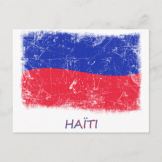 Carte Postale Drapeau Grunge Haiti