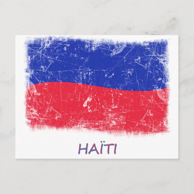 Carte Postale Drapeau Grunge Haiti (Devant)