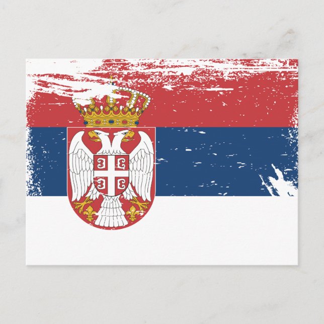 Carte Postale Drapeau Grunge Serbie (Devant)