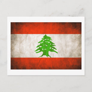 Carte Postale Drapeau Grungy Lebanon