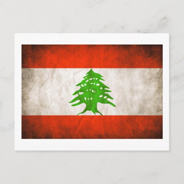 Carte Postale Drapeau Grungy Lebanon (Devant)