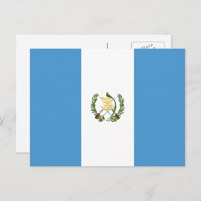 Carte Postale Drapeau guatémaltèque, Drapeau du Guatemala (Devant / Derrière)