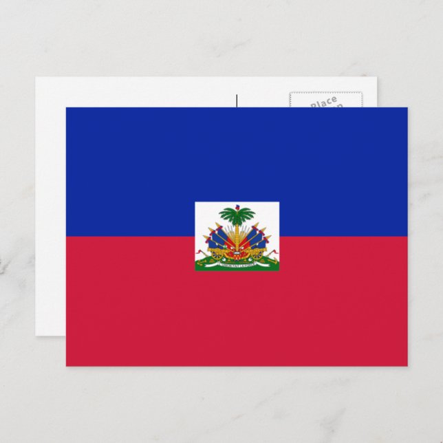 Carte Postale Drapeau haïtien, Drapeau d'Haïti (Devant / Derrière)