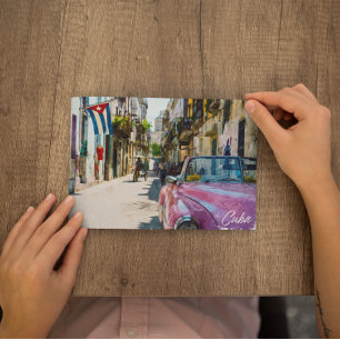 Carte Postale Drapeau Havana Cuba Aquarelle