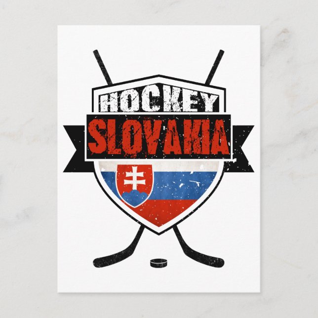 Carte Postale Drapeau Hockey Slovaquie (Devant)