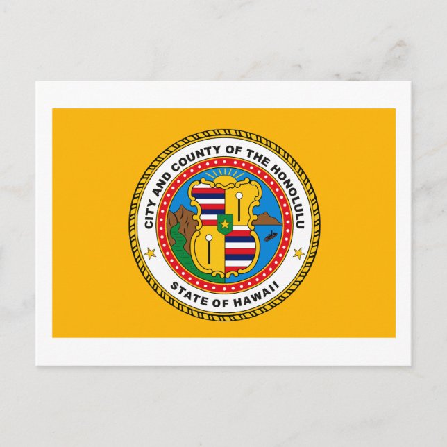 Carte postale Drapeau Honolulu (Devant)