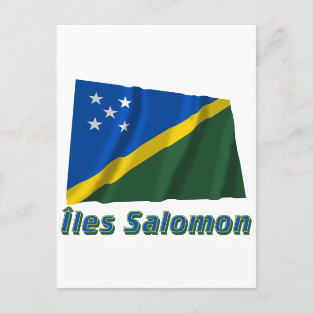 Carte Postale Drapeau Îles Salomon avec le nom français (Devant)